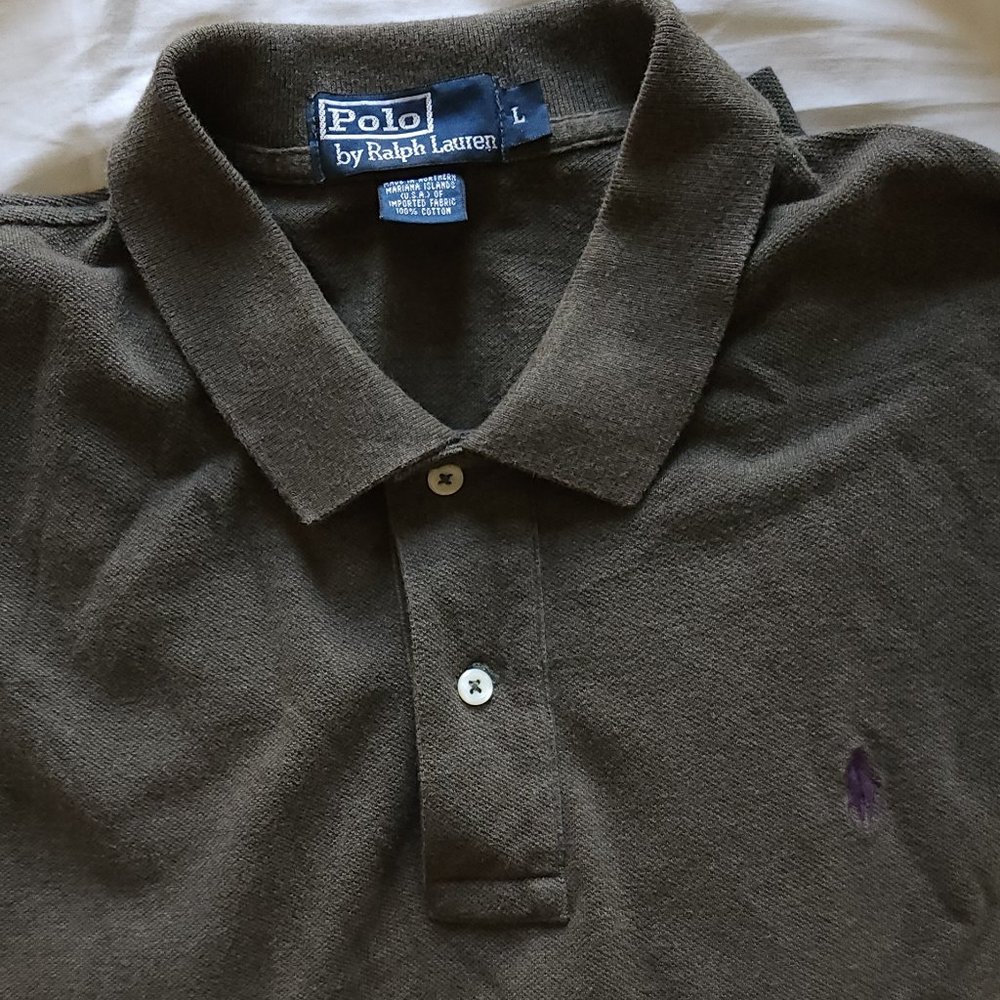 Polo Ralph Lauren Long Sleeve 2 Button Mesh Polo Shirt